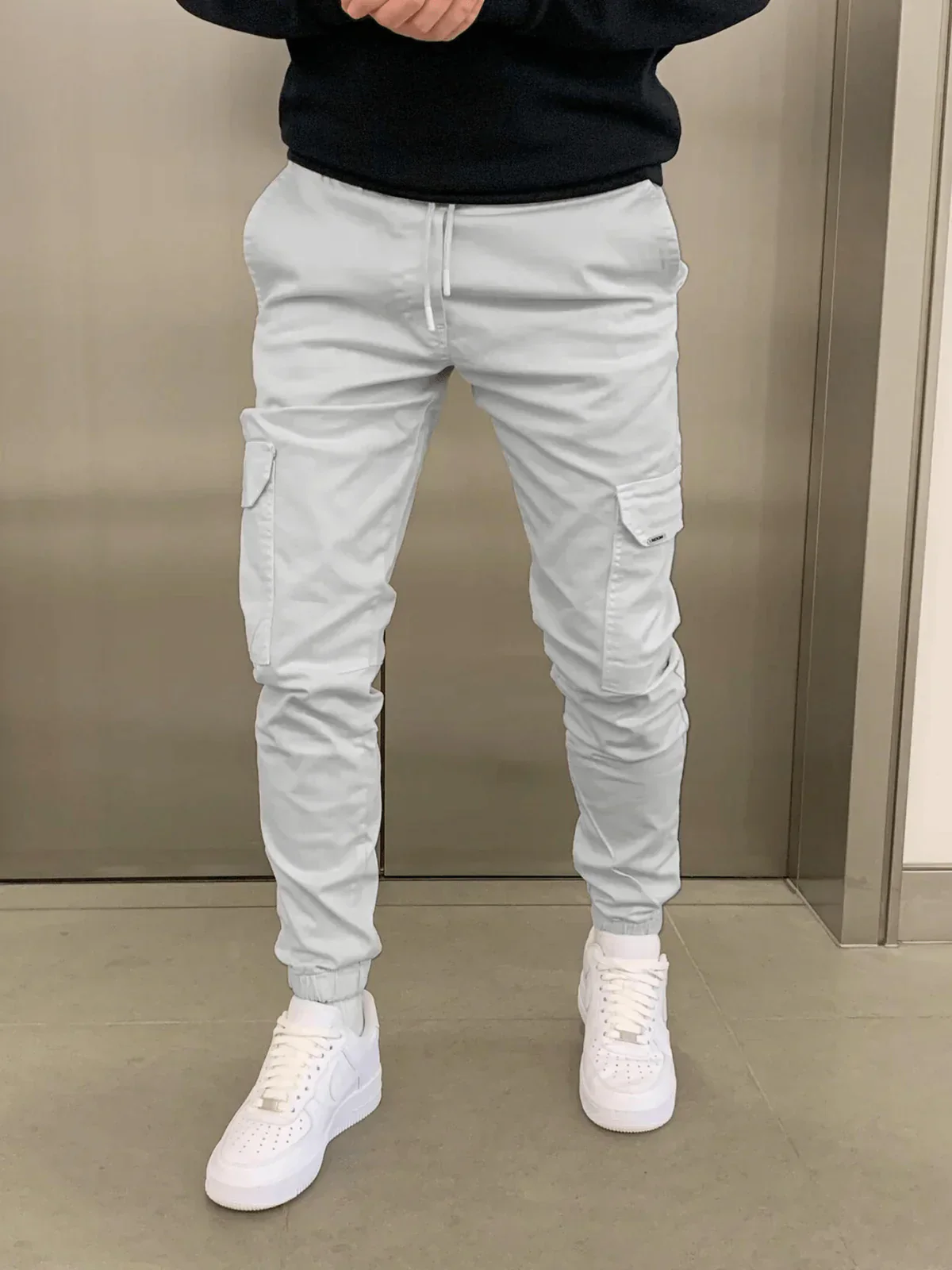Stefan Pantalon Homme – Cargo Jogger Fit avec Taille Élastique & Poches Pratiques - Image 8