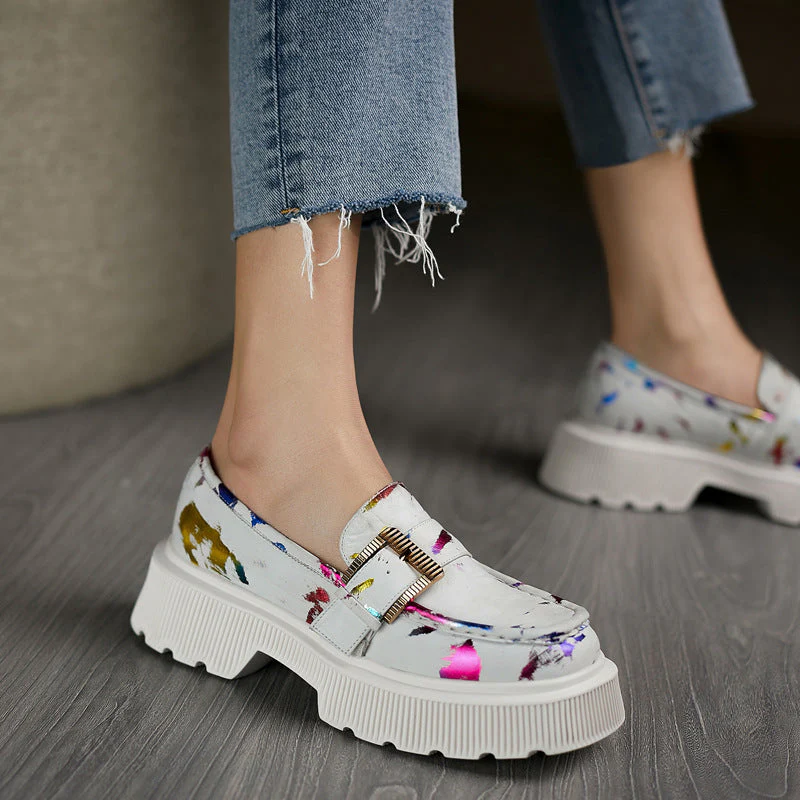 Stella Chaussures Femme – Mocassins à Plateforme Ajourée avec Boucle & Semelle en Caoutchouc Confortable - Image 3