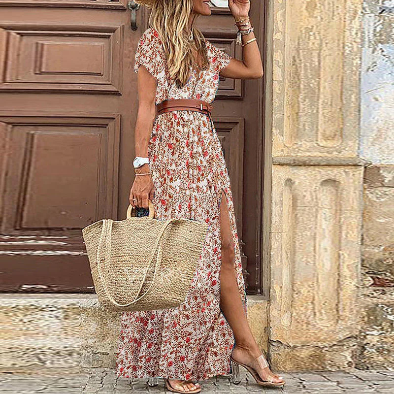 Susan Robe Fleurie Femme – Élégante Robe à Col en V en Polyester avec Coupe Confortable et Style Chic - Image 5