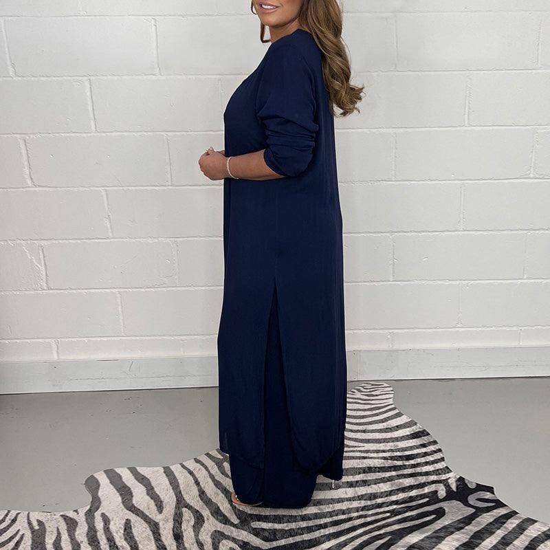 Tess Ensemble Femme Deux Pièces – Haut Long Ample avec Pantalon Taille Haute & Ceinture Élastique - Image 5